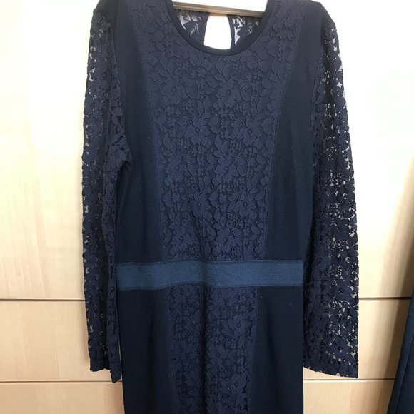 Black Malene Birger stretch wool and lace dress size Medium - Picture 2 of 6